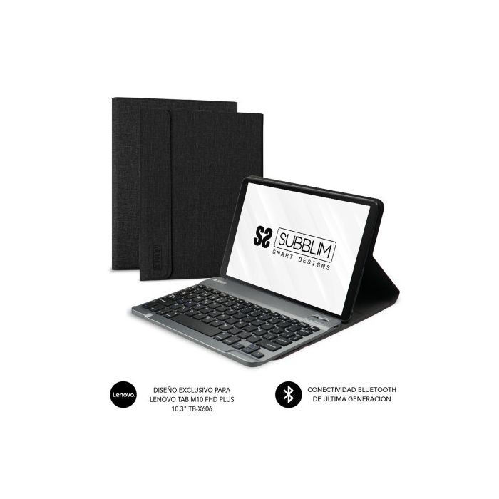 Teclado Bluetooth con Soporte para Tablet Subblim SUBKT3-BTL200 Negro Qwerty Español