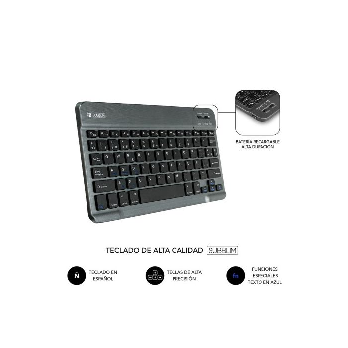 Teclado Bluetooth con Soporte para Tablet Subblim Lenovo Tab M10 FHD Plus Negro Qwerty Español 4