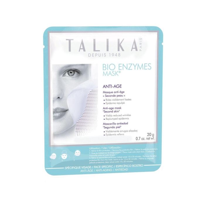 Talika BIO ENZYMES anti aging mask - Mascarilla Facial Antiedad, Antiarrugas e Iluminadora con Bio-Celulosa, Colágeno y Ácido Hialurónico 20 g 11