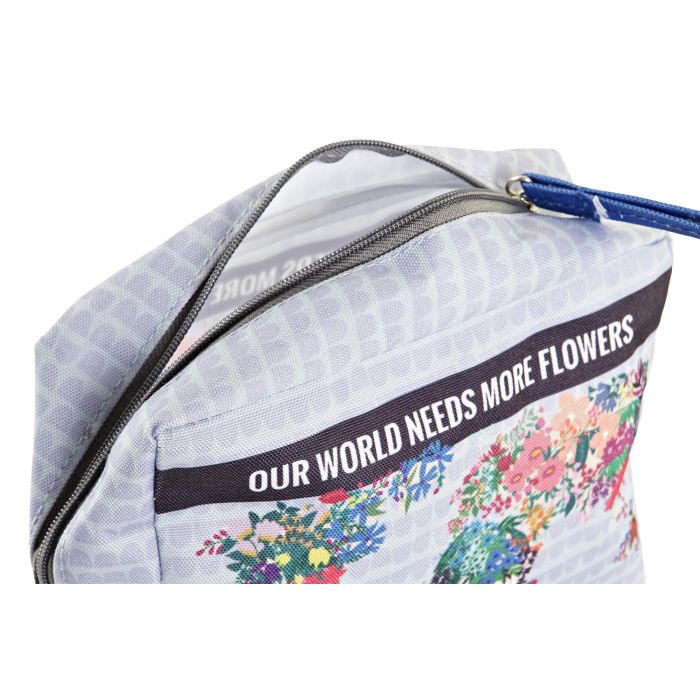 DKD Home Decor Neceser Urban World&flowers - Azul Rosa - 6 x 12 x 15 cm (12 Unidades) 2