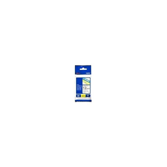 BROTHER Cinta laminada Blanco / negro (Flexibles) 12mm