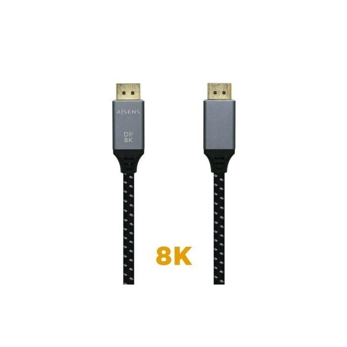 AISENS - CABLE DISPLAYPORT V1.4 8K@60HZ, DP/M-DP/M, GRIS/NEGRO, 0.5M AISENS - CABLE DISPLAYPORT V1.4 8K@60HZ, DP/M-DP/M, GRIS/NEGRO, 0.5M
