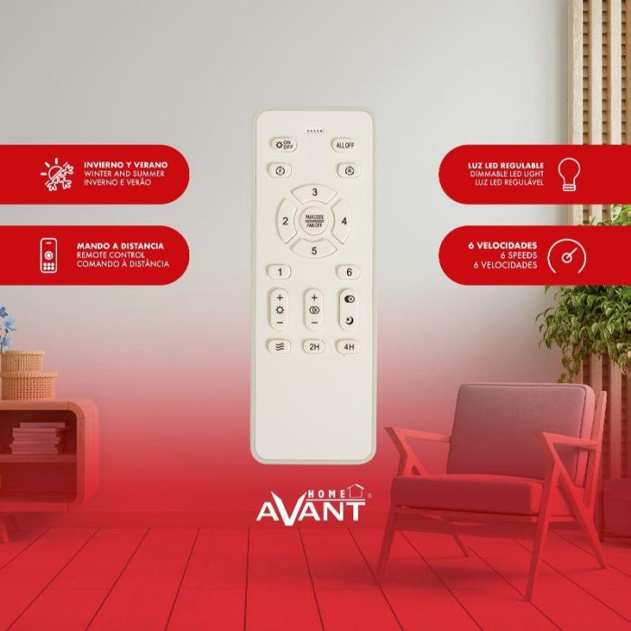 AVANT Ventilador de Techo 36 pulgadas con Aspas Retráctiles, Motor 30W, LED 36W, 3 Temperaturas y Control por App