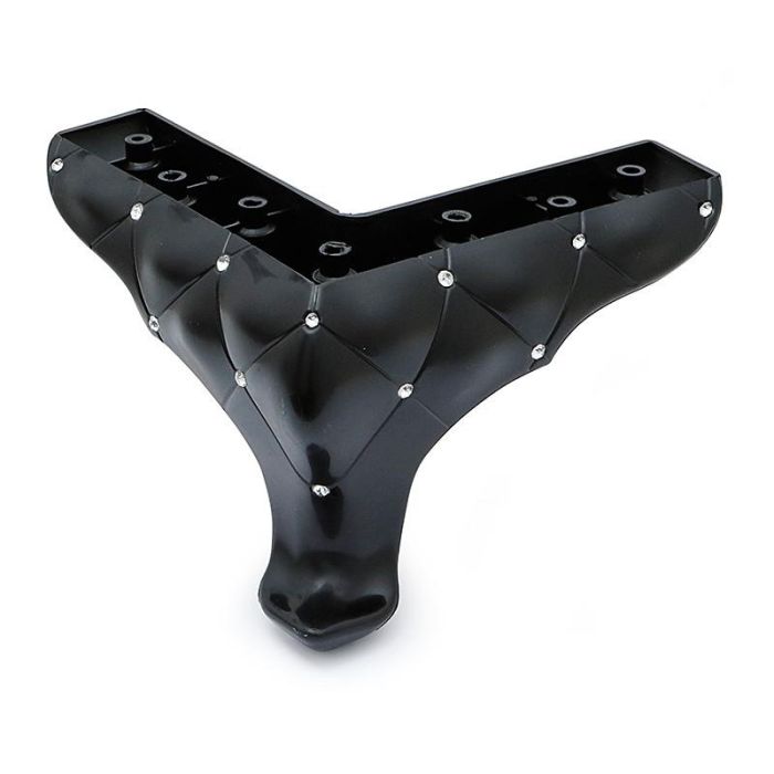 Q&Q Pata de Plástico Okaliptus Joya Negra H135 (135mm) para Sofá y Mueble Base 180x180mm