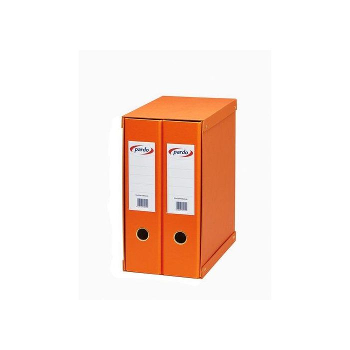 Modulo Archivadores Palanca Pardo Forrado Pvc 2 Uds.Fº 2 An.Mixtas 70Mm Naranja