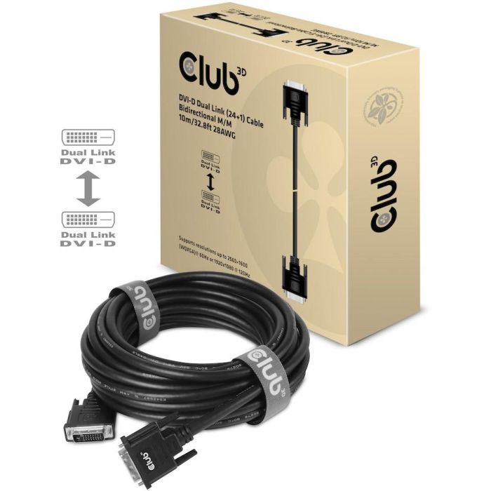 Club3D DVI-Kabel Dual Link (24+1) bidirektional 10m St/St 1 Club3D DVI-Kabel Dual Link (24+1) bidirektional 10m St/St 1
