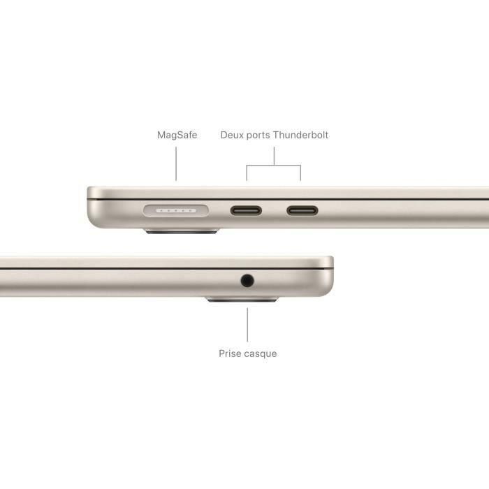 Apple - 13.6 MacBook Air M3 (2024) - 16GB RAM - 512GB almacenamiento - Stellar Light - AZERTY 3 Apple - 13.6 MacBook Air M3 (2024) - 16GB RAM - 512GB almacenamiento - Stellar Light - AZERTY 3