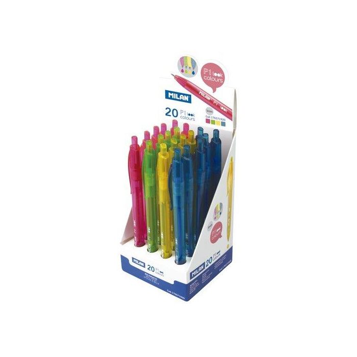 Boligrafo Milan Retractil P1 Look Colours Expositor De 20 Unidades