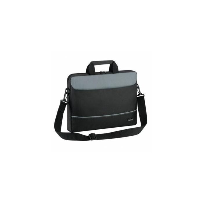 Targus TBT238EU Funda para Portátil Intellect Acolchada de Carga Superior 15.6" (39,6cm) Negro Gris con Correa Hombro