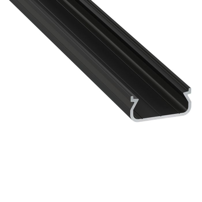 Perfíl Aluminio KIMERA-ORRE Anodizado Negro con Difusor Opal y Tapones 2,02M Perfíl Aluminio KIMERA-ORRE Anodizado Negro con Difusor Opal y Tapones 2,02M