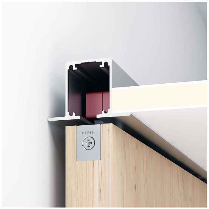 Klein Guía Aluminio Anodizado Lite + Top para Falso Techo, 2000mm, Amortiguado, Carga Máxima 100 kg