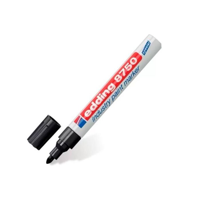 Edding Marcador Permanente 8750 Tinta Opaca Industrial Negro