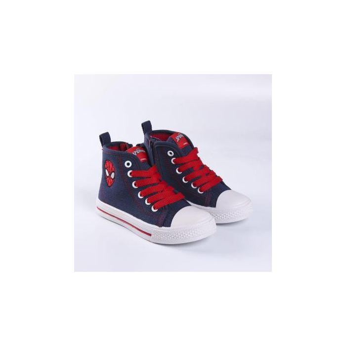 Zapatilla Loneta Suela Pvc Alta Spiderman Azul 2