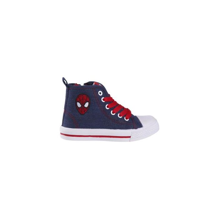 Zapatilla Loneta Suela Pvc Alta Spiderman Azul