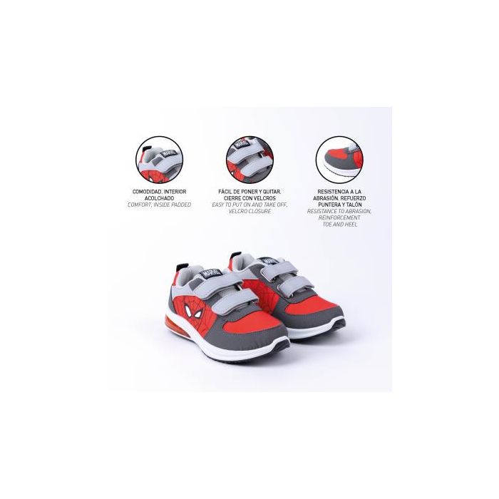 Deportiva Suela Pvc Con Luces Spiderman Rojo 4 Deportiva Suela Pvc Con Luces Spiderman Rojo 4