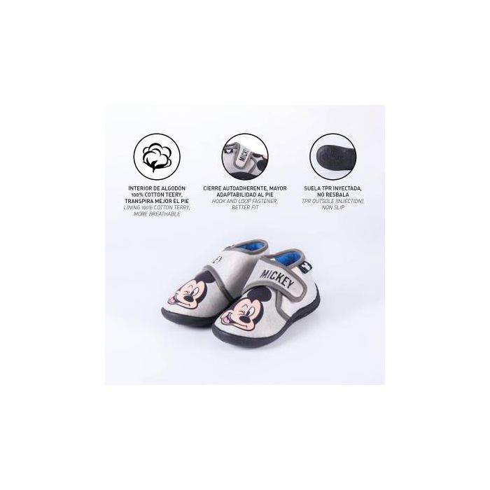 Zapatillas de Estar por Casa 3D Mickey Mouse Gris claro 4