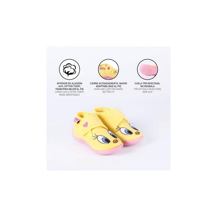 Zapatillas de casa media bota looney tunes piolin Yellow 4