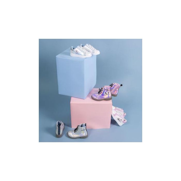 Botas Casual Infantiles Minnie Mouse Rosa Luces LED 33