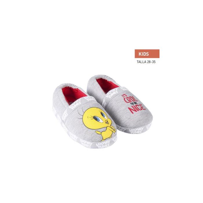 Zapatillas De Casa Francesita Looney Tunes Light Gray