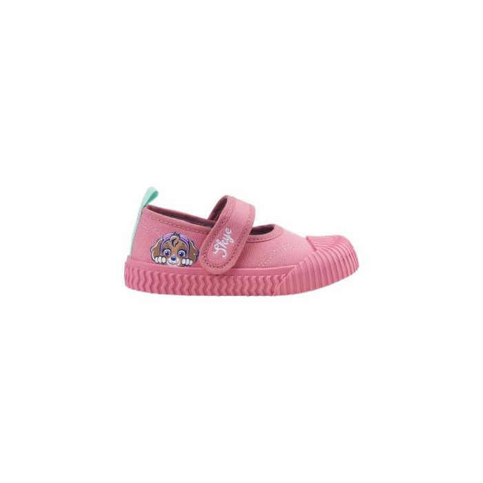 Zapatilla Loneta Suela Pvc Lazo Paw Patrol Rosa