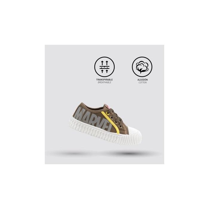 Zapatilla Loneta Suela Pvc Cordones Marvel Beige 35 3