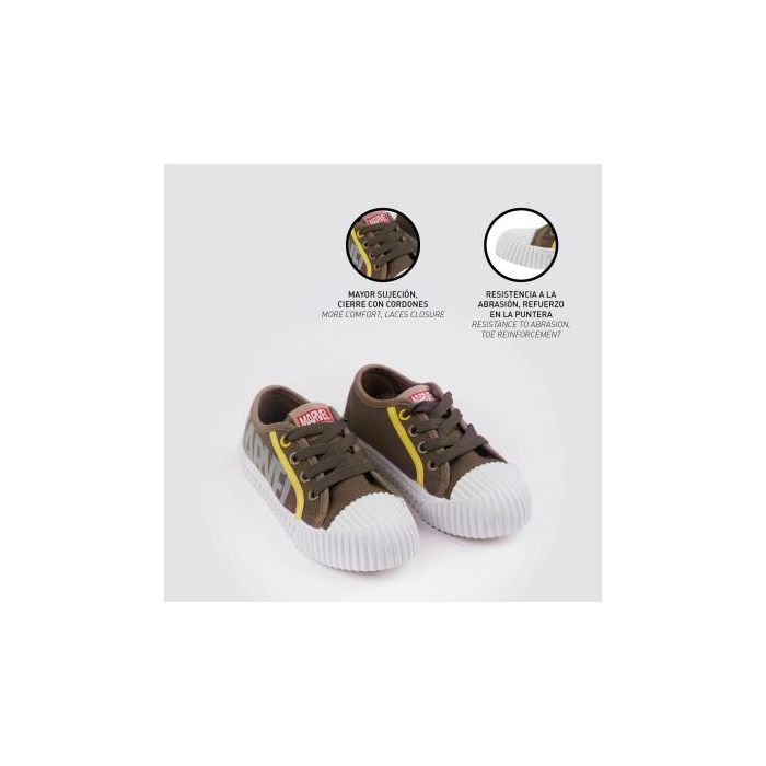 Zapatilla Loneta Suela Pvc Cordones Marvel Beige 35 4