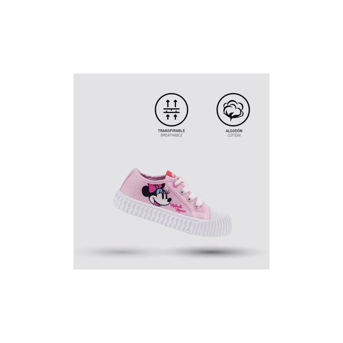 Zapatilla Loneta Suela Pvc Cordones Minnie Rosa 32 3