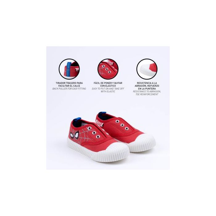 Zapatilla Loneta Suela Pvc Elásticos Spiderman Rojo 4