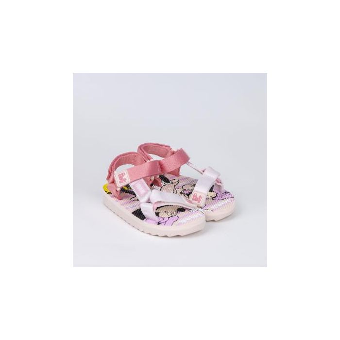 Sandalias Casual Velcro Minnie Rosa 31 2