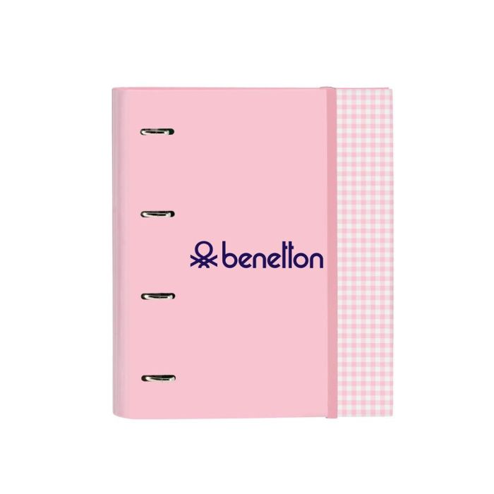 Carpeta de anillas Benetton Vichy A4 Rosa (27 x 32 x 3.5 cm)