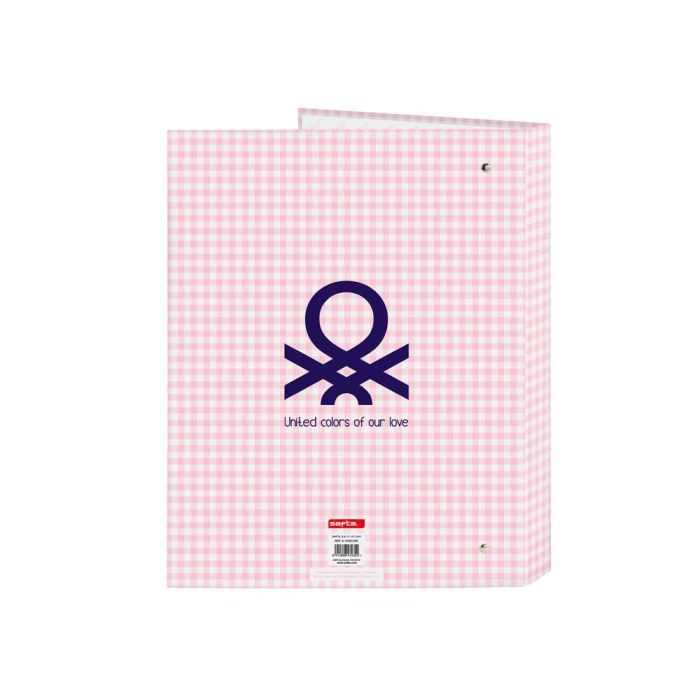Carpeta de anillas Benetton Vichy Rosa A4 (26.5 x 33 x 4 cm) 2 Carpeta de anillas Benetton Vichy Rosa A4 (26.5 x 33 x 4 cm) 2