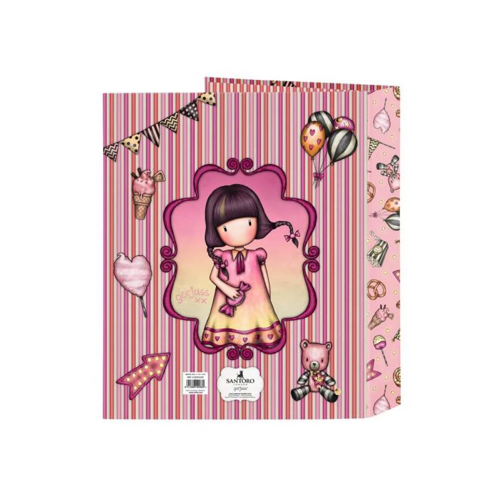 Carpeta Carton Folio 4 Anillas Safta Lomo Ancho Gorjuss Fairground 270x60X330 mm 1