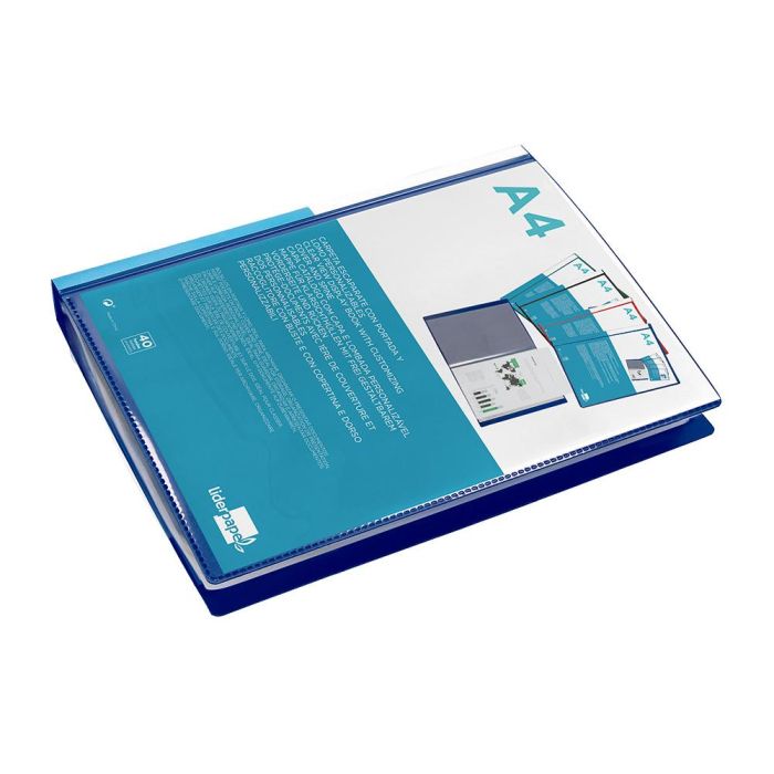 Carpeta Liderpapel Personaliza 37732 40 Fundas Canguro Polipropileno Din A4 Azul Portada Y Lomo Personalizable 6