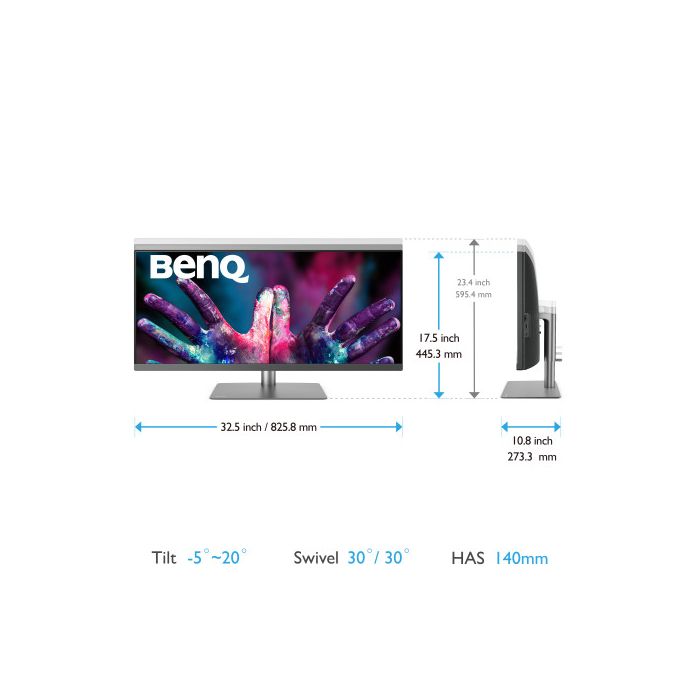 Benq PD3420Q 86,4 cm (34") 3440 x 1440 Pixeles Quad HD LED Gris 1