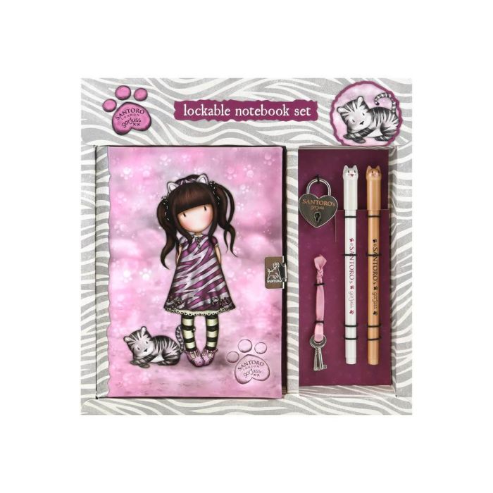 Diario con Accesorios Gorjuss Ruby wild Gris 25 x 25 x 2.8 cm Diario con Accesorios Gorjuss Ruby wild Gris 25 x 25 x 2.8 cm