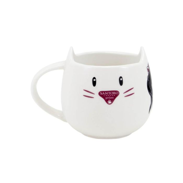 Taza con Plato Gorjuss Ruby wild Gris Cerámica Posavasos Taza 1