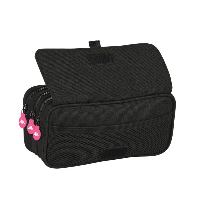 Bolso Escolar Portatodo Safta Triple Cremallera Kappa Black And Pink 100x215X80 mm 3