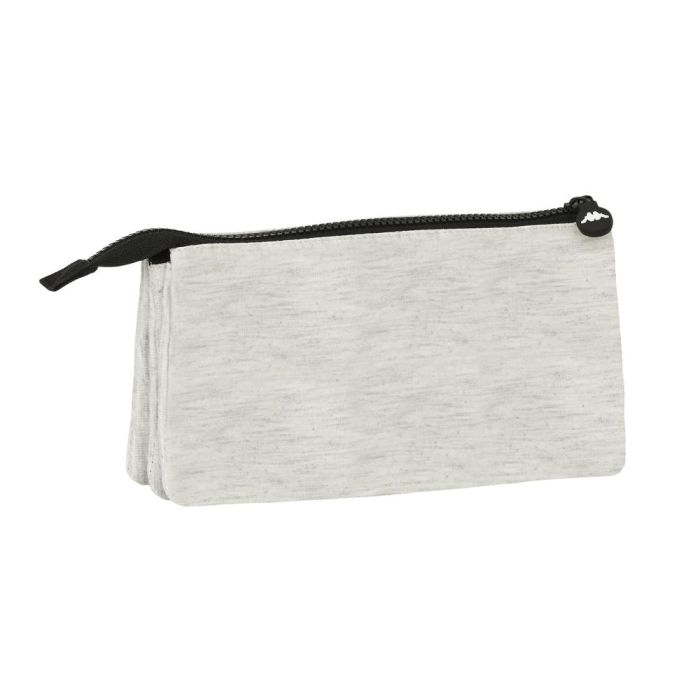 Bolso Escolar Portatodo Safta Triple Cremallera Kappa Grey Knit 120x220X30 mm 1