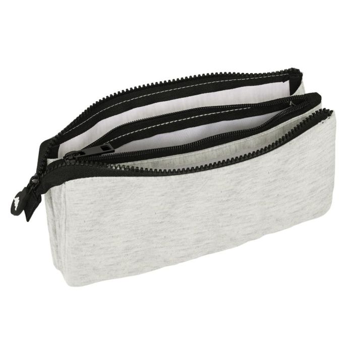 Bolso Escolar Portatodo Safta Triple Cremallera Kappa Grey Knit 120x220X30 mm 2