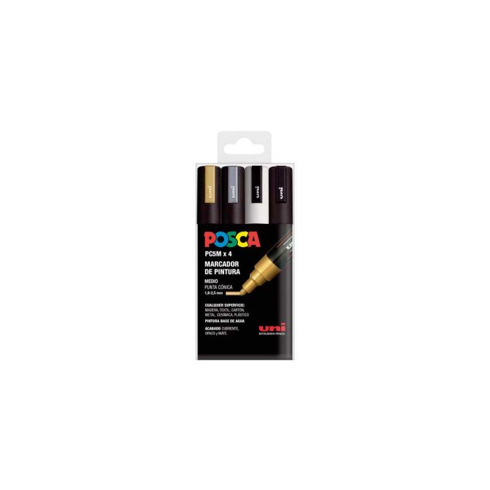 Posca Marcador Pc-5M-4C No Permanente 1.8 mm-2.5 mm Colores Surtidos Gswb -Estuche 4U-