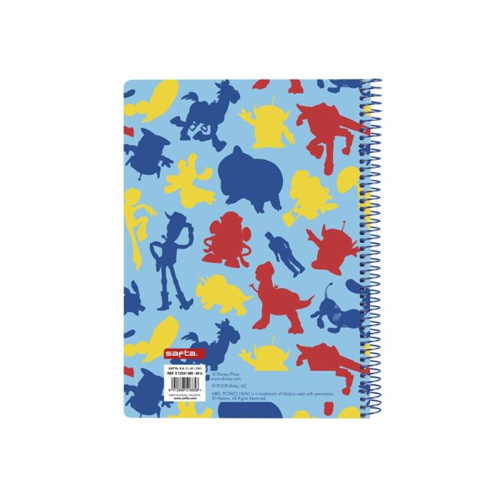 Cuaderno Espiral Safta Cuarto 80 H 60 gr Cuadro 4 mm Tapa Extradura Toy Story Ready To Play 1