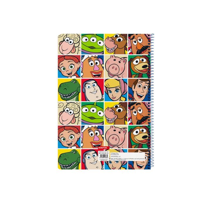 Cuaderno Espiral Safta Folio 80 H 60 gr Cuadro 4 mm Tapa Extradura Toy Story Ready To Play 1