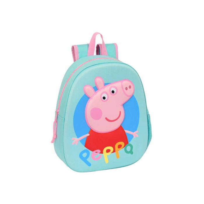 Mochila Escolar Peppa Pig Turquesa