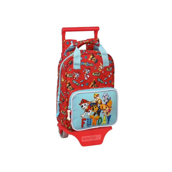 Mochila Escolar con Ruedas The Paw Patrol Funday Rojo Azul claro (20 x 28 x 8 cm)