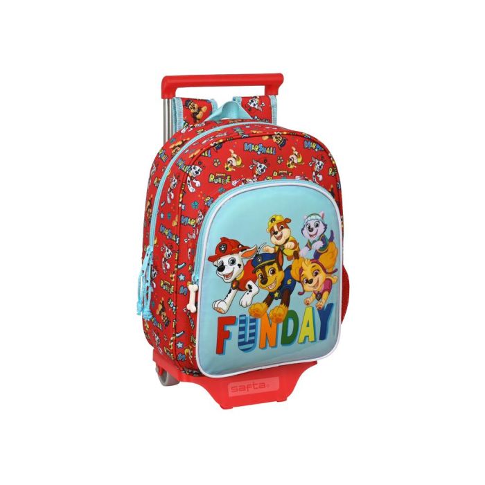 Mochila Escolar con Ruedas The Paw Patrol Funday Azul Rojo 26 x 34 x 11 cm