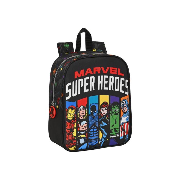 Mochila Infantil The Avengers Super heroes Negro (22 x 27 x 10 cm)