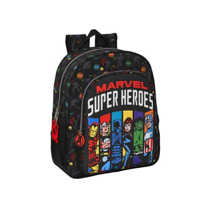 Mochila Escolar The Avengers Super heroes Negro (32 x 38 x 12 cm)