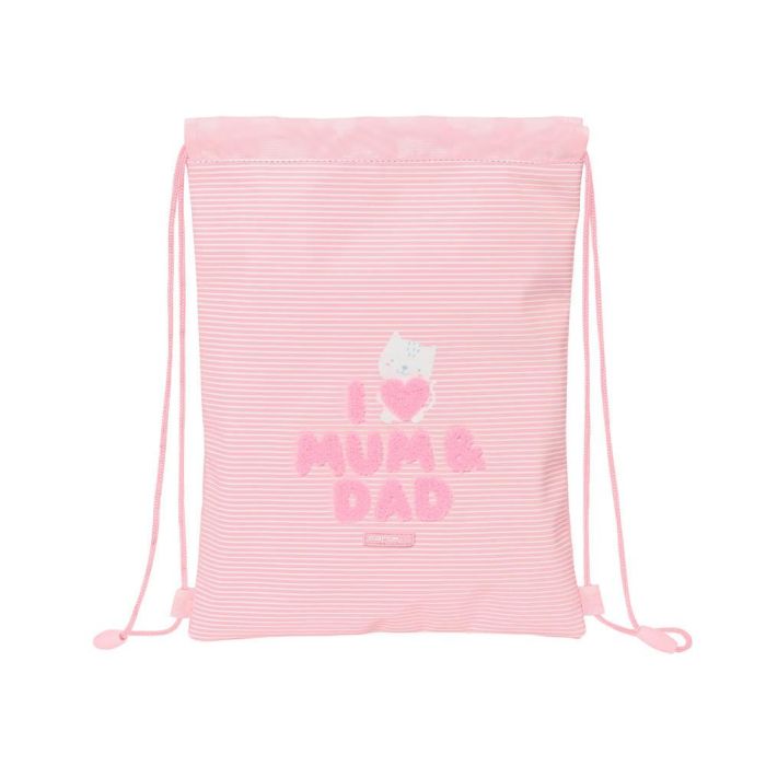 Bolsa Mochila con Cuerdas Safta Love Rosa (26 x 34 x 1 cm)