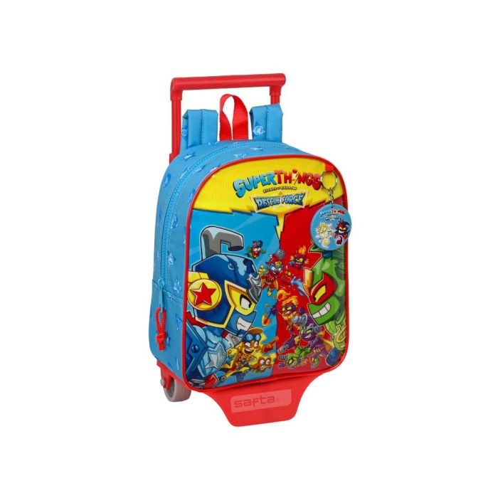 Mochila Escolar con Ruedas SuperThings Rescue force Azul 22 x 27 x 10 cm