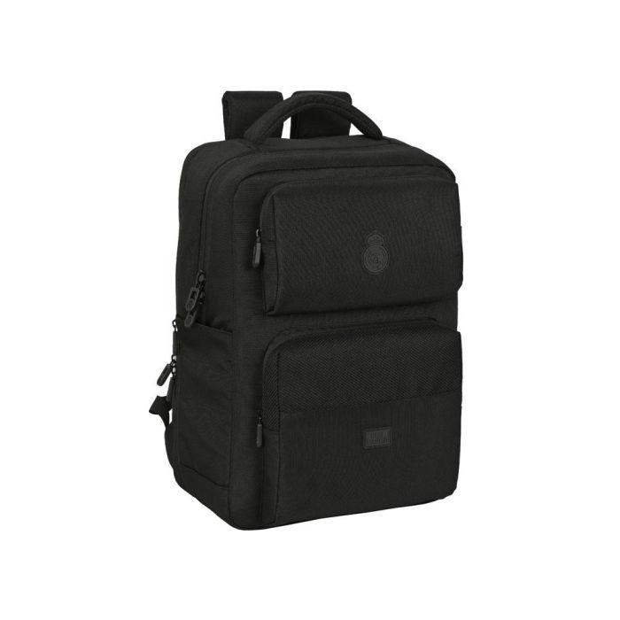 Mochila 2 bolsillos portatil 15,6''+usb real madrid premium 31x44x13cm